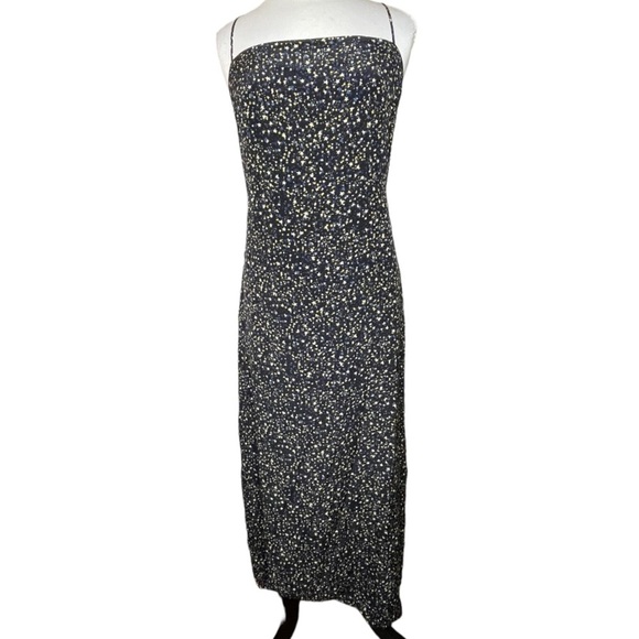 J Crew Ruffle-back silk dress in starry sky print Sz 12 - Picture 2 of 8